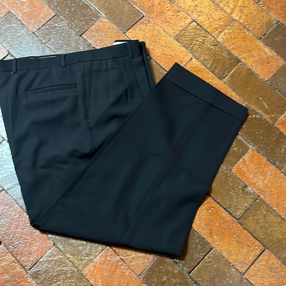 MEN 38 X 30-TROUSER PANTS PLEATED Pronto Uomo /black 1031